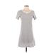 Banana Republic Casual Dress - A-Line Scoop Neck Short sleeves: Gray Print Dresses - Women's Size X-Small