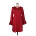 J.Crew Casual Dress - Mini Crew Neck 3/4 sleeves: Red Print Dresses - Women's Size 6