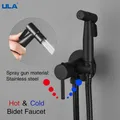 ULA-Pulvérisateur de bidet en laiton portable robinet de toilette noir eau chaude et froide