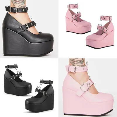 Lolita – escarpins à plateforme et talons hauts pour femmes chaussures de Cosplay gothiques et