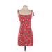 The Andamane Casual Dress - Bodycon Sweetheart Sleeveless: Red Floral Dresses - Women's Size X-Small