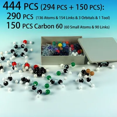 Kit de modèle moléculaire à code couleur pour enfant 444 pièces anatomie scientifique inorganique