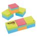 1PK Mini Cubes 1 7-8 X 1 7-8 Orange Wav-green Wave 400-sheet 3-pack