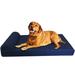 XXL HeadRest Orthopedic Memory Foam Dog Bed for Large Dogs Waterproof Liner with Washable Denim Blue Cover 55 X37