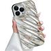 Compatible with iPhone 13 Pro Max Phone Case Luxury 3D Water Ripple Shape Pattern Camera Lens Protection Shockproof Soft TPU Case for Women Girls Slim Phone Case (Silver)