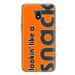 MUNDAZE Samsung Galaxy J3 Express/Amp Prime 3 Shockproof Clear Hybrid Protective Phone Case Orange Clear Funny Text Quote Snack Cover