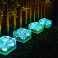 4 Pack Solar Brick Lights - Solar Ice Cube Lights Landscape Path Lights Outdoor Garden Patio Path