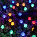 Ledander 15 Led 5.5M Solar Outdoor Fairy Lights with 8 Lighting Modes Mini Crystal Bubble Decorative Lights for Yard Pathway Patio Party Wedding-Multicolor