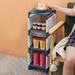 Yyeselk 4 Tier Slim Storage Bathroom Organizer Storage Laundry Room Organization Utility Cart Mobile Shelving Unit Slide Out Standing Rack for Bathroom Kitchen Laundry