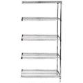 36 Deep x 48 Wide x 86 High 5 Tier Stainless Steel Wire Add-On Shelving Unit