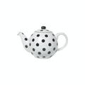 Globe Teapot, White/Black Spot, Two Cup - 500ml, Boxed