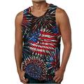 REORIAFEE Patriotic Mens Independence Day Shirt for Men American Red White Blue Star Stripes 4th of July T-Shirt Print Pullover Sport Tank Vest Crewneck Sleeveless Black L