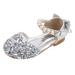 niuredltd kids little girls dress pumps glitter sequins princess low heels party dance shoes rhinestone sandals size 36