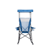 Ozark Trail Mesh Tension Rocking Camp Chair with Canopy Blue and Grey Detachable Rockers Adult