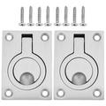 2pcs Marine Boat Flush Pulls Latch Stainless Steel Recessed Hatch Pulls Buckle