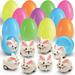 Dosaele 6 Toy Filled Easter Eggs Filled with Mini Pull-n-Go Easter Bunnies Easter Plastic Egg Children DIY Toy Opening Egg Surprise Egg Rabbit Pull Back Car Cartoon Animal