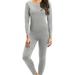 Rocky Women Heavyweight Thermal Top and Bottom Warmer Cold Weather Underwear Set Heather Grey XS