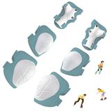 3 in 1 Lightblue Safety Pads Set for Kids 3-8 Years Old 6 Pcs Bike Protective Gear with Knee Pads Elbow Pads Wrist Guards Included for Skating Cycling Bike Skiing Scooter Outdoor Activities