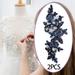 2x Lace Applique Floral Embroidery Appliques for Decorating Repairing Dress Dark Blue (a pair)