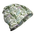 Tropical Unisex Beanie Palm Leaves and Flamingos Hiking Outdoors Olive Green Multicolor by Ambesonne