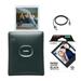 FUJIFILM INSTAX SQUARE LINK Smartphone Printer |Midnight Green Bundle with Fujifilm Instax Square Black Film | 10 Exposures (2 Items)