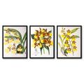 Red Barrel Studio® 3 Piece Wrapped Canvas & Framed Print Set - Fitch Orchid by New York Botanical Garden in Green/Red/Yellow | Wayfair