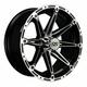 (1) GTW Element 14 inch Machined Silver / Black Golf Cart Wheel With 3:4 Offset