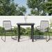 Latitude Run® Patio Dining Set Conversation Set w/ Coffee Table PVC Rattan Glass/Metal in Black | 31.5 W x 31.5 D in | Wayfair