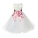 Ekidsbridal Satin Ivory Dusty Rose Tulle Rattail Edge Christmas Junior Bridesmaid Recital Easter Holiday Wedding Pageant Communion Princess Birthday Girl Clothing Baptism 829S size 6 Flower Girl Dress