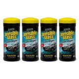 nvisible Glass 90166-4PK 28-Count Lint-Free and Ammonia-Free Large Glass Cleaning Wipes are Tint Safe Enjoy Streak Free Windows Mirrors and Glass for Home and Auto Pack of 4