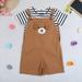 Toddler Boys Outfits Striped Cartoon Printed Short Sleeve Round Neck Top Pants Sets Baby Kids Clothes