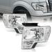 AJP Distributors Factory Style Chrome Housing Clear Lens Corner Signal Headlights Lamps Assembly Pair Left & Right Compatible/Replacement For Ford F-150 2009 2010 2011 2012 2013 2014 09 10 11 12 13 14