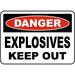 Vinyl Stickers - Bundle - Safety and Warning & Warehouse Signs Stickers - Danger Explosives Keep Out Sign V4 - 10 Pack (13 x 9 )