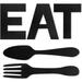 sdghg EAT Sign for Kitchen Decor Rustic Fork and Spoon Wall Art Decorative Wooden Sign