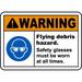Vinyl Stickers - Bundle - Safety and Warning & Warehouse Signs Stickers - Flying Debris Hazard Safety Glasses Sign P3 - 10 Pack (13 x 9 )