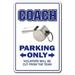 SignMission Z-Coach 8 x 12 in. Coach Sign Parking Signs - Sports Sport Football Baseball Soccer
