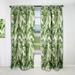 DESIGN ART Designart Tropical Leaves Green Bird and White Flowers Animals Blackout Curtain Single Panel 52 in. wide x 95 in. high - 1 Panel 95