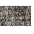 HomeRoots 512515 7 x 10 ft. Gray Black & Red Abstract Distressed Rectangle Area Rug with Fringe