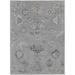 HomeRoots 514283 7 x 10 ft. Silver & Black Floral Power Loom Distressed Rectangle Area Rug