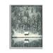 Snowy Woodland Hut Reflection Landscape Painting Gray Framed Art Print Wall Art