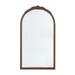 Eel 42 Inch Wall Mirror Brown Arched Wood Frame Hand Carved Rose Accent- Saltoro Sherpi