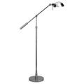 Evelyn&Zoe Transitional Adjustable from 55 to 61 Tall Polished Nickel Floor Lamp