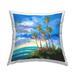 Stupell Industries Looming Palm Trees Ocean Landscape Square Decorative Printed Throw Pillow 18 x 18