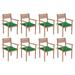 Gecheer Stackable Patio Chairs with Cushions 8 pcs Solid Teak Wood