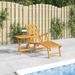 Gecheer Patio Deck Chair with Footrest and Table Solid Wood Acacia