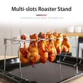 Mairbeon Roaster Rack Food Grade Heat Resistant Foldable Non-stick Grilling Stainless Steel Chicken Leg Wing Grill Rack BBQ Accessories