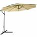 SHCKE 10ft Offset Umbrella Hanging Lighted Patio Umbrella Cantilever Hanging Umbrella Patio Sun Shade Outdoor Market Umbrella for Poolside Backyard & Deck