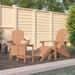 Gecheer Patio Adirondack Chairs with Footstool & Table HDPE Brown