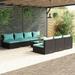 Gecheer 8 Piece Patio Set with Cushions Poly Rattan Black