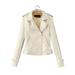 Dtydtpe 2024 Clearance Sales Shacket Jacket Women Casual Solid Color Lapel Zipper Leather Jacket Coat Womens Long Sleeve Tops Winter Coats for Women